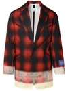Maison Margiela Pendleton Checked Blazer In Red
