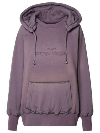 Maison Margiela Purple Cotton Sweatshirt In Grey