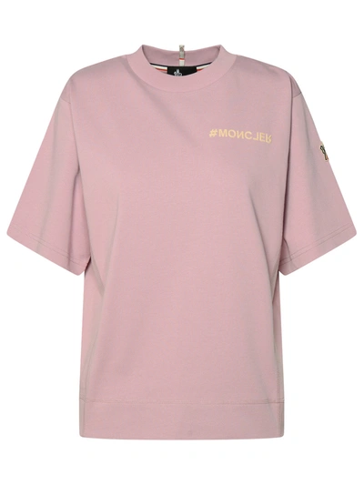 MONCLER MONCLER GRENOBLE WOMAN MONCLER GRENOBLE PINK COTTON T-SHIRT