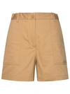 MONCLER MONCLER WOMAN MONCLER BEIGE COTTON BLEND SHORTS