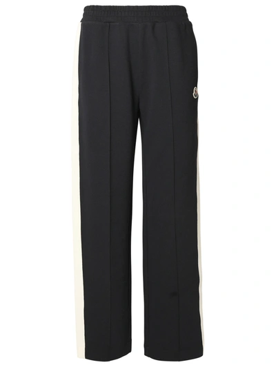 MONCLER MONCLER WOMAN MONCLER NAVY COTTON BLEND TROUSERS