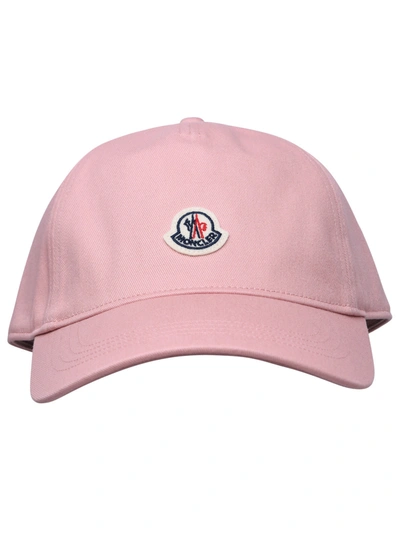 Moncler Logo Cap In Pink