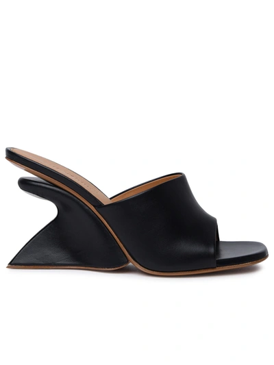 OFF-WHITE OFF-WHITE 'JUG' BLACK LEATHER SANDALS WOMAN