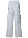 OFF-WHITE OFF-WHITE LIGHT BLUE VIRGIN WOOL CARGO PANTS WOMAN