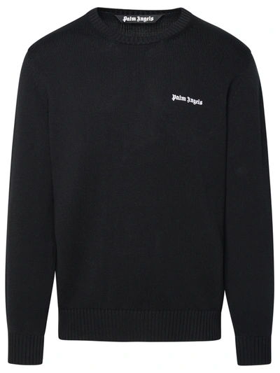 Palm Angels Embroidered Logo Sweater Clothing In Black