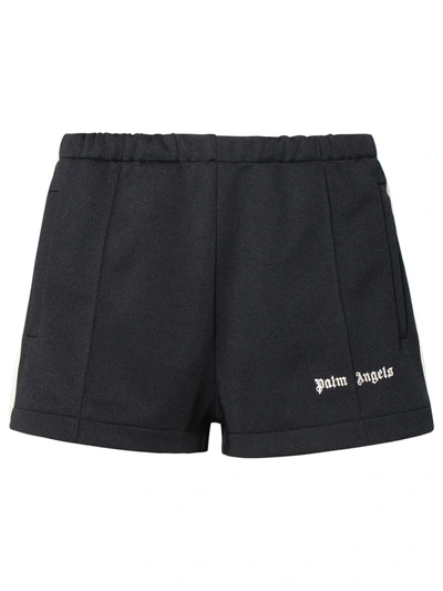 PALM ANGELS PALM ANGELS BLACK POLYESTER SPORTY SHORTS WOMAN