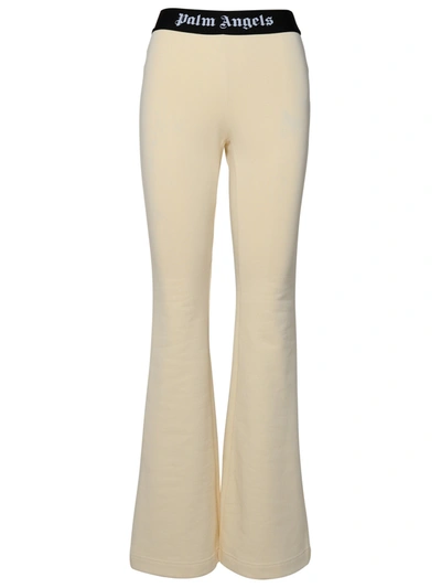 PALM ANGELS PALM ANGELS WOMAN PALM ANGELS IVORY COTTON TRACK PANTS