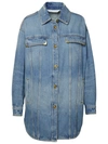 Palm Angels Blue Faded Denim Jacket In Blue