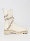 René Caovilla Flat Ankle Boots Rene Caovilla Woman In Cream