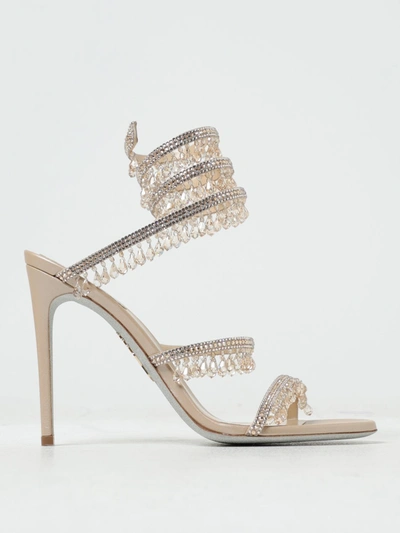 René Caovilla Rene Caovilla Heeled Sandals Woman Champagne Woman In Silver