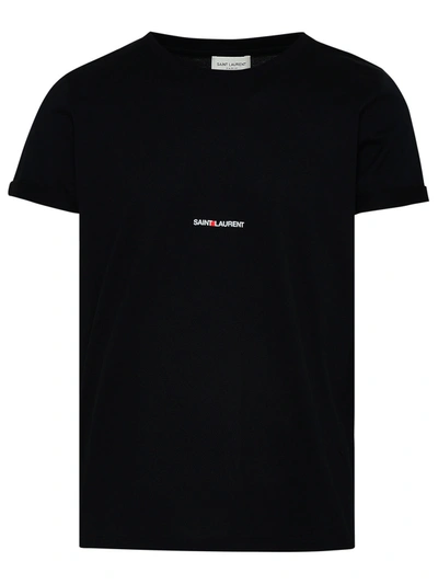 Saint Laurent Man Black Cotton T-shirt