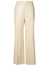 STAND STUDIO STAND STUDIO IVORY POLYURETHANE BLEND TROUSERS WOMAN