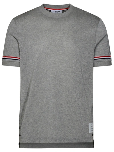 Thom Browne Man Grey Cotton T-shirt