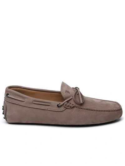 Tod's Man  Beige Suede Loafers In Cream