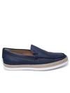 TOD'S TOD'S MAN TOD'S BLUE LEATHER LOAFERS