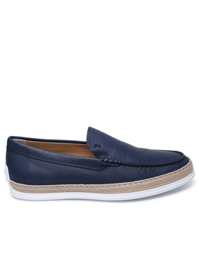 Tod's Blue Leather Loafers Man