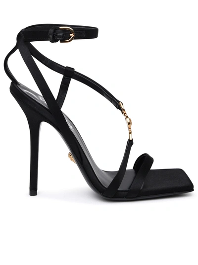 Versace Woman  'medusa '95' Sandals In Black Satin