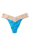 Hanky Panky Colorplay Original Lace Thong In Fiji Blue/ Chai