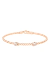 Meshmerise Pavé Diamond 'x' Bangle Bracelet In Rose Gold