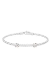 Meshmerise Pavé Diamond 'x' Bangle Bracelet In White Gold