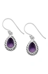 Samuel B. Silver 3.50 Ct. Tw. Amethyst Drop Earrings In Purple