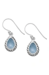 Samuel B. Silver 7.00 Ct. Tw. Blue Topaz Drop Earrings In Blue