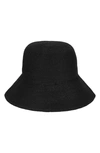 San Diego Hat Packable Straw Bucket Hat In Black