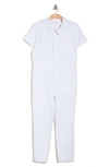 Good American Fit For Success Stretch Cotton Twill Jumpsuit In White002