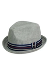 Peter Grimm Depp Toyo Straw Fedora In Grey