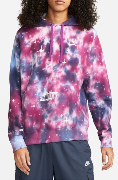 Nike Mens  Nsw Club Pullover Basketball Space Wave Hoodie In Bold Berry/pink