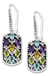 Samuel B. Sterling Silver Semiprecious Stone Drop Earrings In Silver Multi
