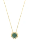 Gabi Rielle Sunlite Pavé Crystal & Malachite Pendant Necklace In Gold