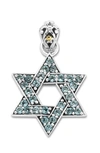 Samuel B. Pavé Blue Topaz Star Of David Pendant In Blue