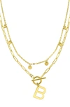 Adornia Initial Pendant Layered Chain Necklace In Gold-b