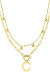 Adornia Initial Pendant Layered Chain Necklace In Gold-c