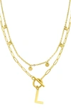 Adornia Initial Pendant Layered Chain Necklace In Gold-l