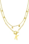 Adornia Initial Pendant Layered Chain Necklace In Gold-k