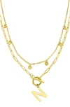 Adornia Initial Pendant Layered Chain Necklace In Gold-n