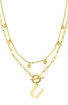 Adornia Initial Pendant Layered Chain Necklace In Gold-u