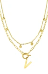 Adornia Initial Pendant Layered Chain Necklace In Gold-v
