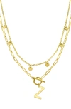 Adornia Initial Pendant Layered Chain Necklace In Gold-z