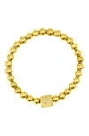 Adornia Crystal Initial Stretch Bracelet In Gold-s