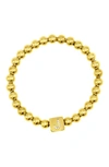 Adornia Crystal Initial Stretch Bracelet In Gold-j