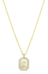ADORNIA CRYSTAL MOTHER OF PEARL INITIAL PENDANT NECKLACE