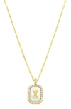 Adornia Crystal Mother Of Pearl Initial Pendant Necklace In Gold-i