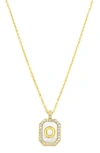 ADORNIA CRYSTAL MOTHER OF PEARL INITIAL PENDANT NECKLACE