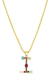 Adornia Cz Initial Pendant Necklace In Gold-i