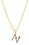 Adornia Cz Initial Pendant Necklace In Gold-n