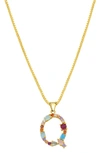 Adornia Cz Initial Pendant Necklace In Gold-q
