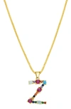 Adornia Cz Initial Pendant Necklace In Gold-z